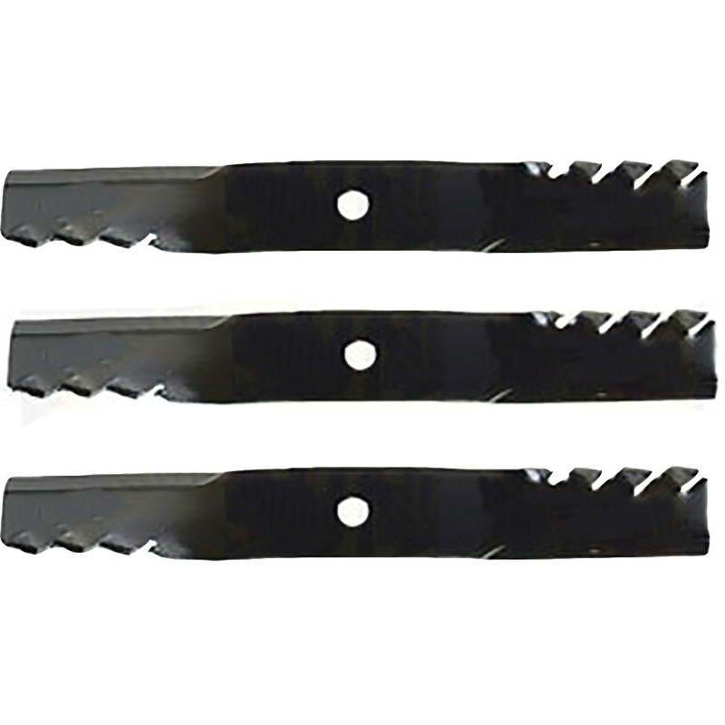 Set of (3) M136194 Toothed Mulching Blades Fits John Deere Models: 48"
