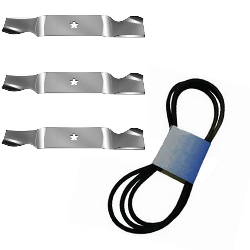 3 Blades & Drive Belt Kit 54" For 532187256 532187255 532187254 187292 532196103