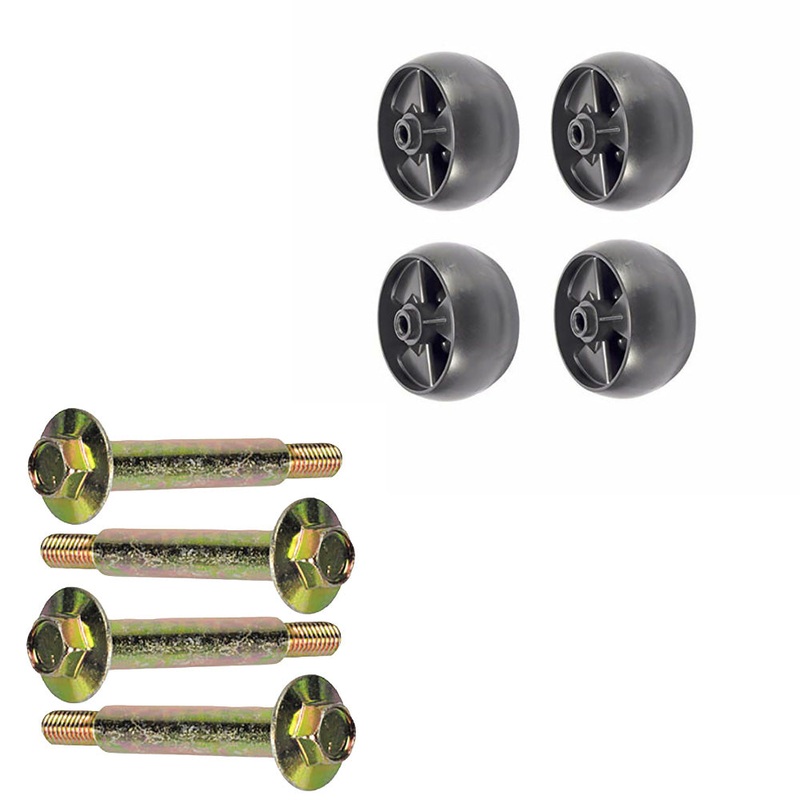 4 Deck Wheels Bolts Locknuts Fits MTD 734-04155 Wheels, 938-3056 Bolts