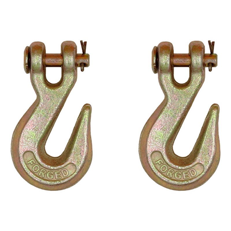 (2) Flatbed Truck Trailer Tow Chain Tie Down 5/16" Clevis Grab Hook