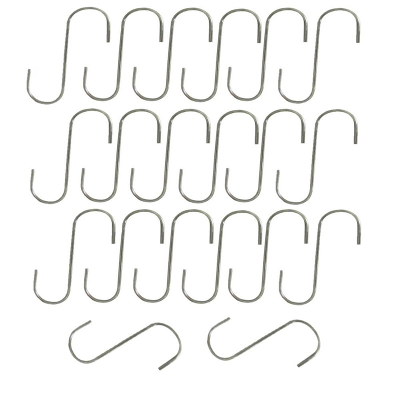 (20) 5" Steel S-Hooks For Various Household and Yard & Garden Applications