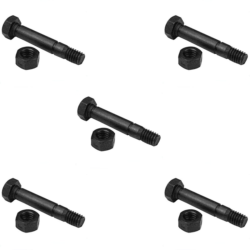 Set of (5) 2" x 5/16" Shear Pins w/ Nuts fits Ariens 52100100 Snow Blowers