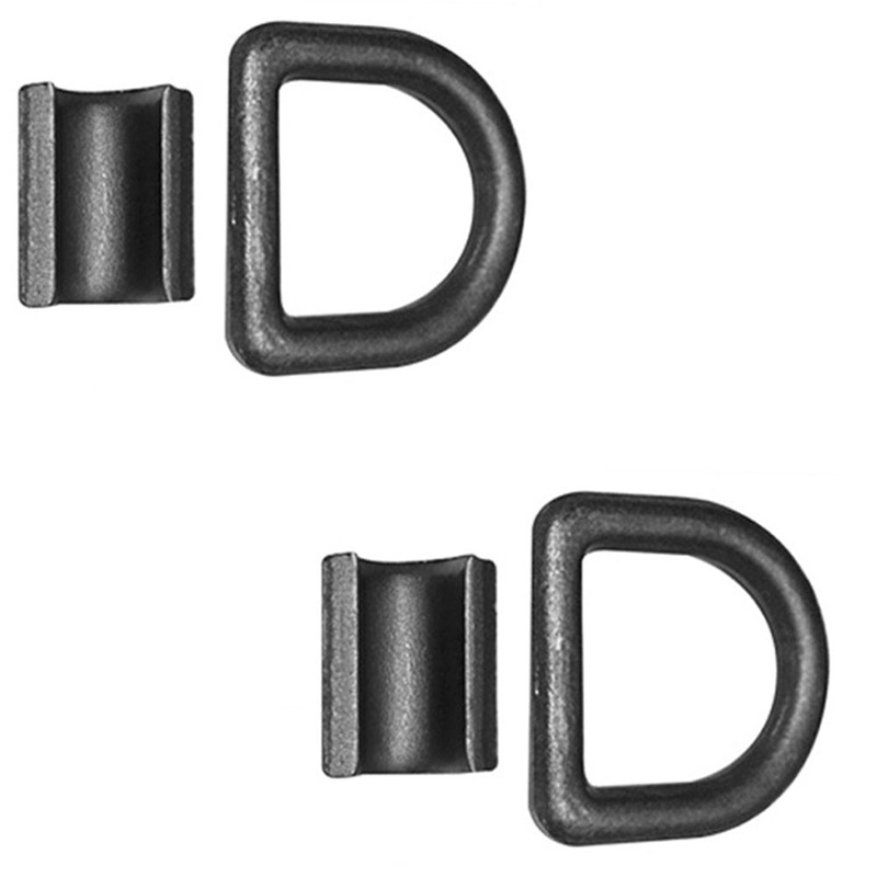 (2) Forged 1/2" Bolt On Weld On Black D Rope Ring Strap Tie Down Chain