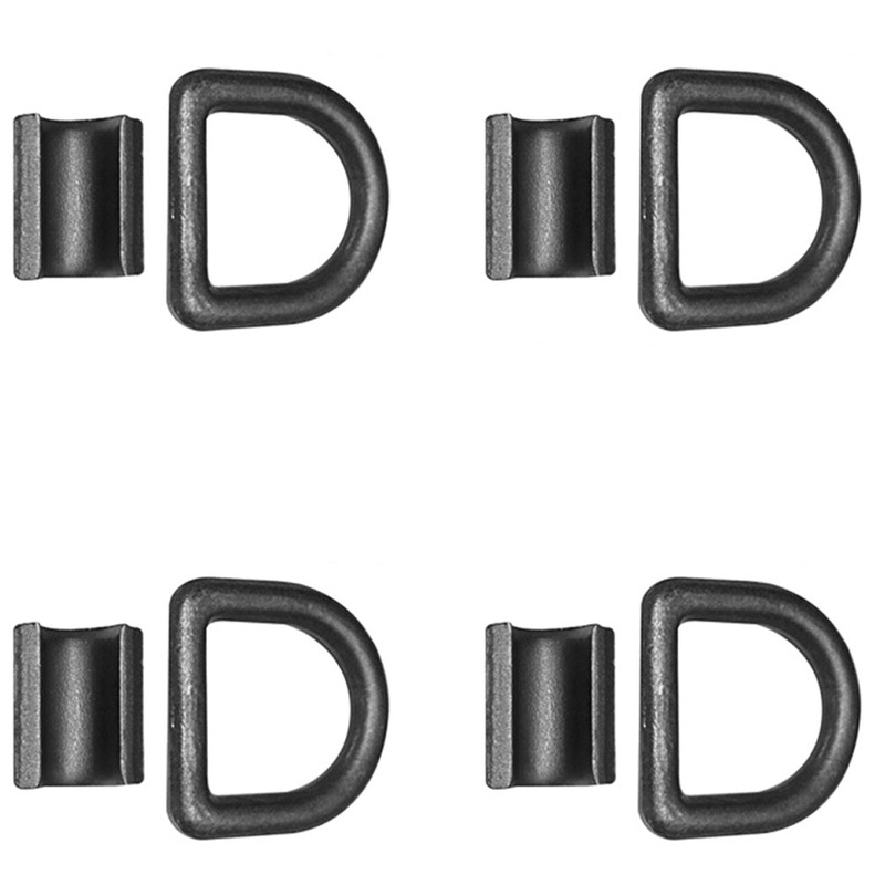 (4) Forged Black 1/2" Bolt On Weld On D Ring Strap Tie Down Tractors RVs Campers