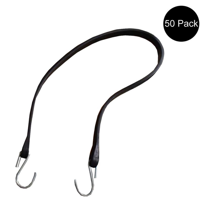 50-Pack 31 Inches Long Natural Rubber Tarp Strap Bungee Cord