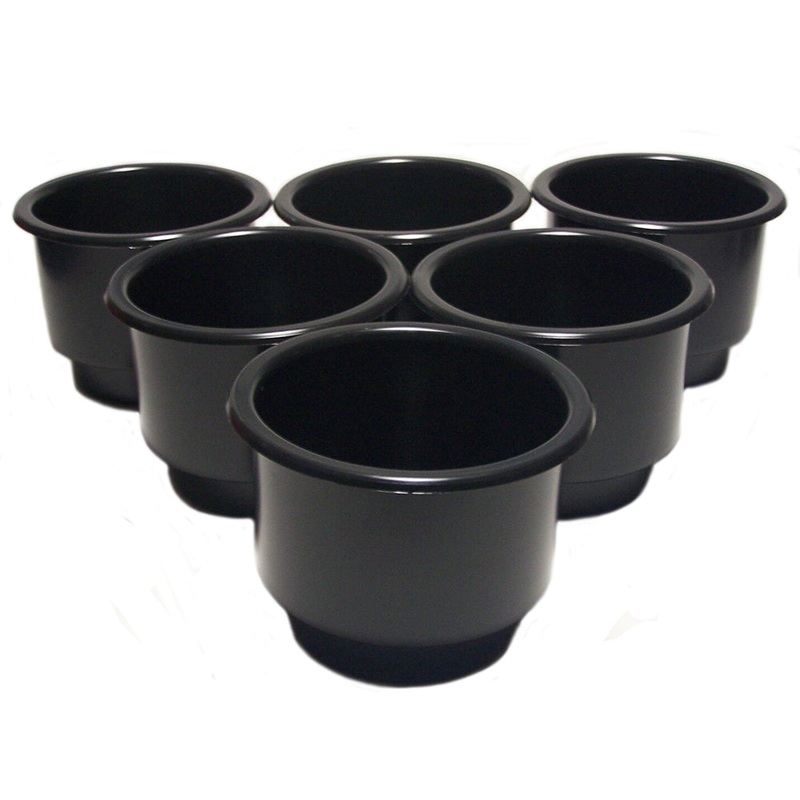 6 Pack Black Two Tiered Plastic Drink Cup Can Holder for Boats RV Pontoon Seadoo
