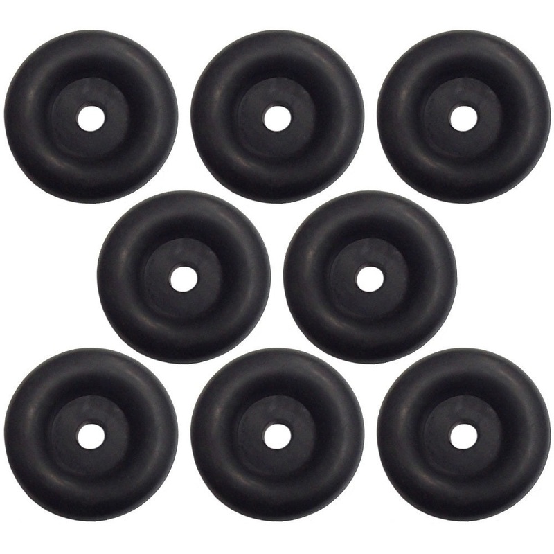 Eight 8- Black Rubber Bumpers for Cargo Trailer Door Ramp 2.5" Round  OTK20-0275