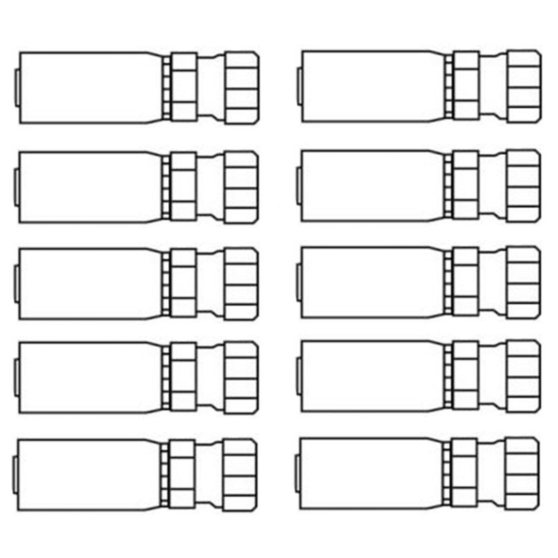 FFX-08-08 Universal 10-Pack Female Swivel Straight Short Crimp Fittings