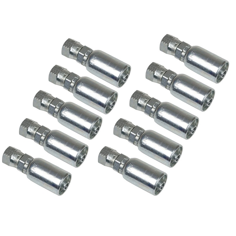 HY04-05FJ Pack of (10) Female JIC 37 Straight Crimp Fittings