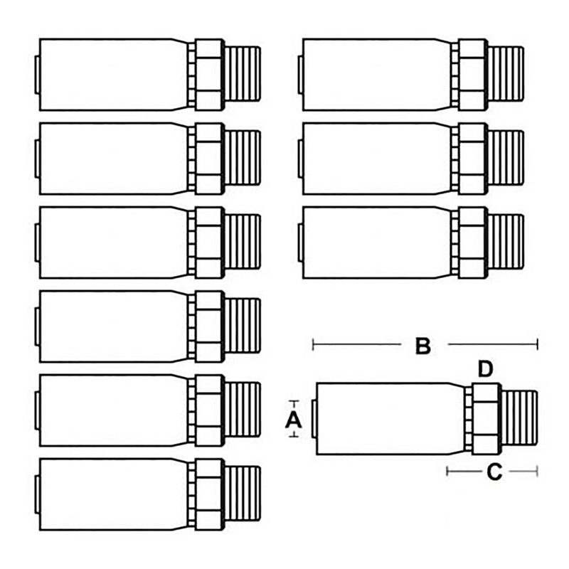 New 10 Pack Hose Crimp Male Fits Boss O-Ring Rigid Fitting fits Several Models