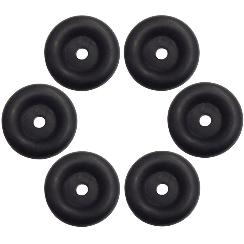 OTK20-0275 (6) Cargo Truck Trailer Ramp Door Stop 2.5" Round Black Rubber Bumper