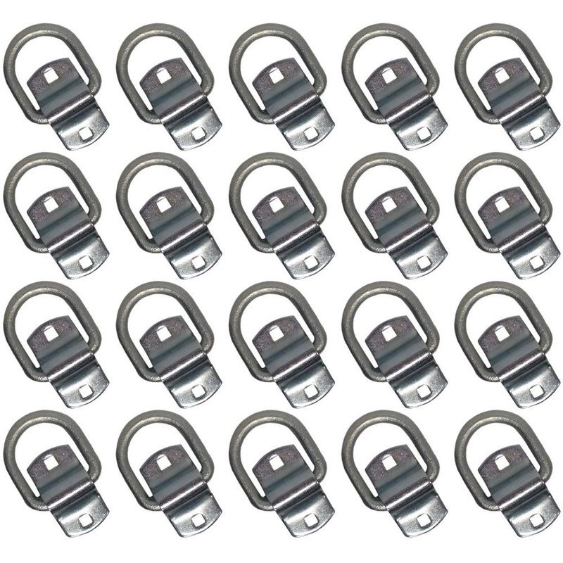 (20) Bolt-on 1/2" D Rings Flatbed Truck Trailer Rope Tie Down Strap D-Ring
