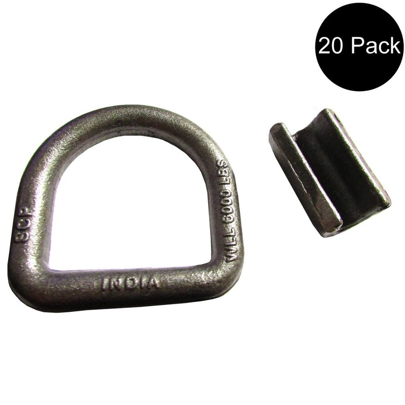 20 Pack 5/8" Heavy Duty Weld-On Forged D Ring 18,000 Lbs