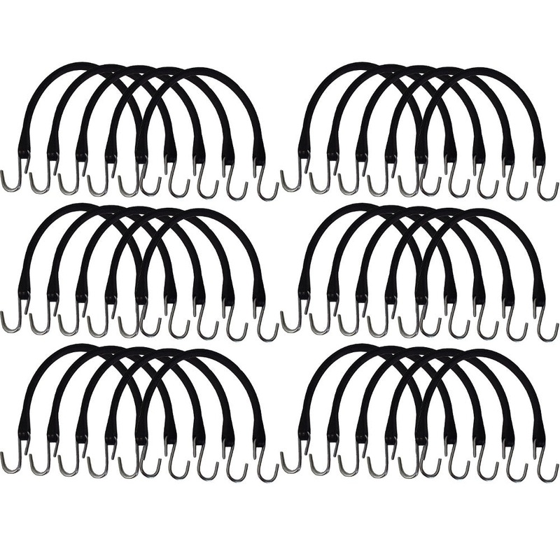 30 15" HD Rubber Tarp Straps Flatbed Bungee Tarp Tie-Downs Tire Chain Tensioners