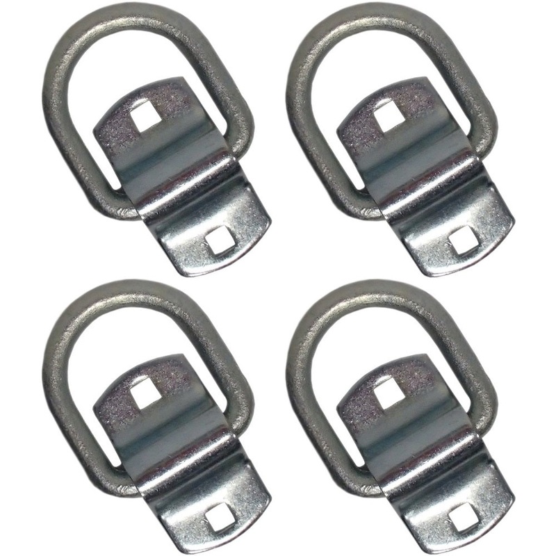 (4)- Bolt-on 1/2" D Rings Flatbed Truck Car Trailer Tie Down Chain Strap Ring