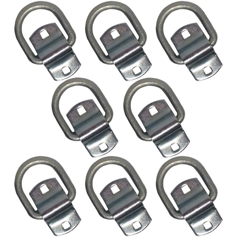 8 Bolt-on 1/2" D Rings Flatbed Truck Trailer Tie Down Rope Chain Strap D-Ring