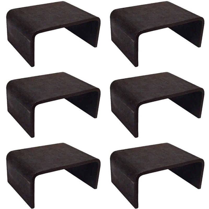 SIX (6) Weld-On Trailer Stake Pocket 3-1/2" x 1-5/8" 4-Gauge Steel Pockets