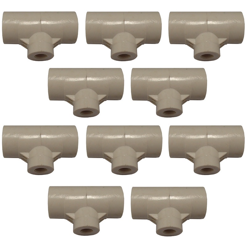 10 PVC 1/2" Tee Fittings for Hen/Poultry Drinker Waterer Cups & Nipples