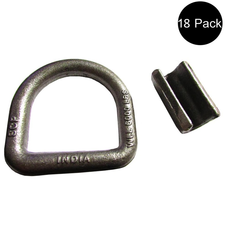 (18) 5/8" Weld-On D-Rings Flatbed Truck Trailer Rope Straps Tie-Down Chain Ring
