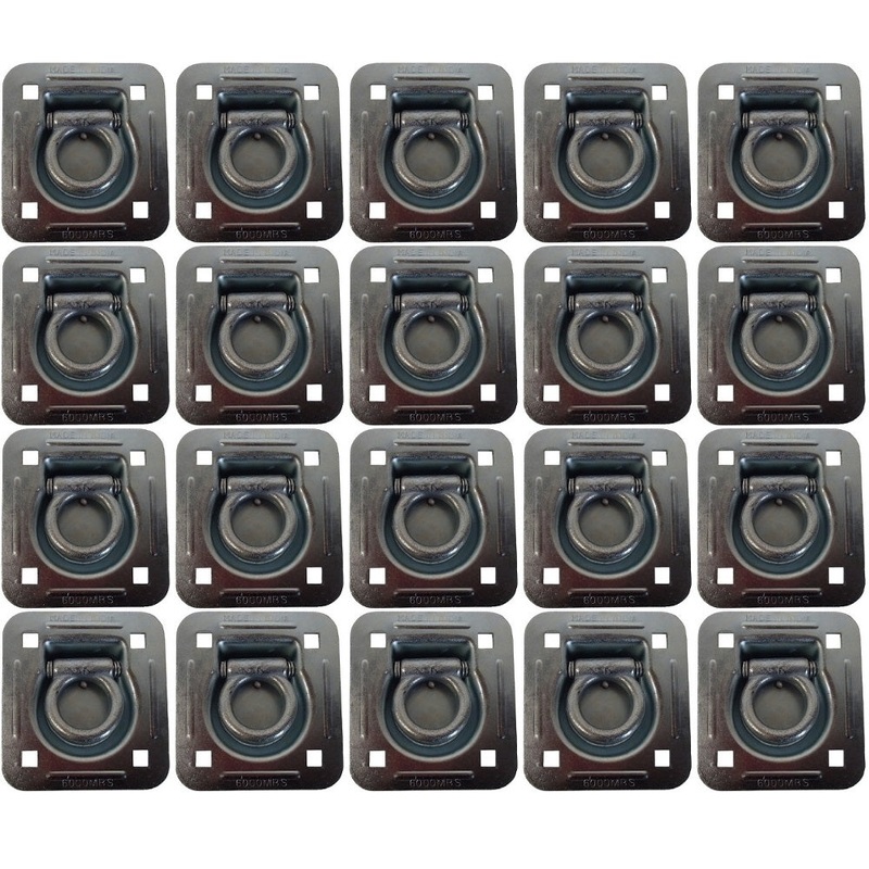 20pk Flush Mount Recessed Ring Trailer Cargo Tie Down Control D-Rings 6000 lbs