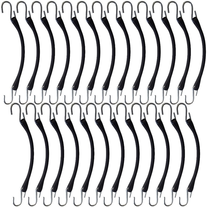 (25) Heavy Duty 9" Rubber Bungee Cords Tarp Tie-Down Straps