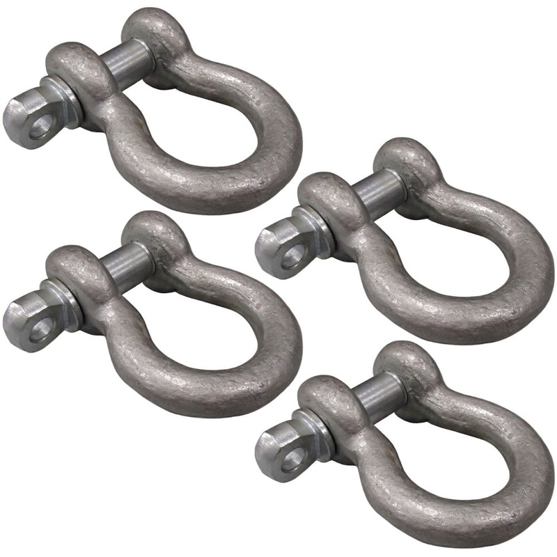 4 pk Heavy Duty Off-Road 4x4 Fits Jeep Tow Cable Recovery 3/4" D-Ring Bow Shackl