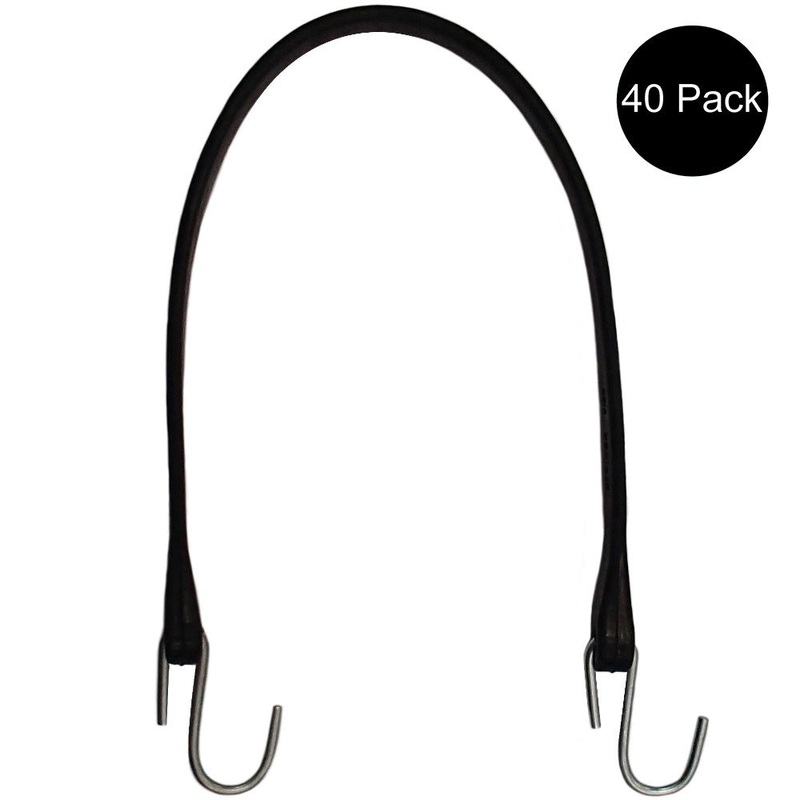 40 21" Rubber Tarp Straps Bungees Flatbed Truck Trailer Tarp Tie Down Poly Tarp