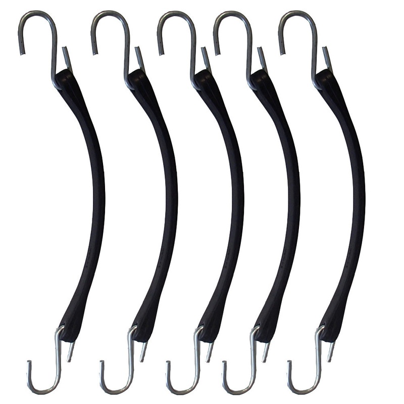 (5x) 9" Bungee Straps - Made of Natural Rubber For Boat Trailer ATV UTV Camper