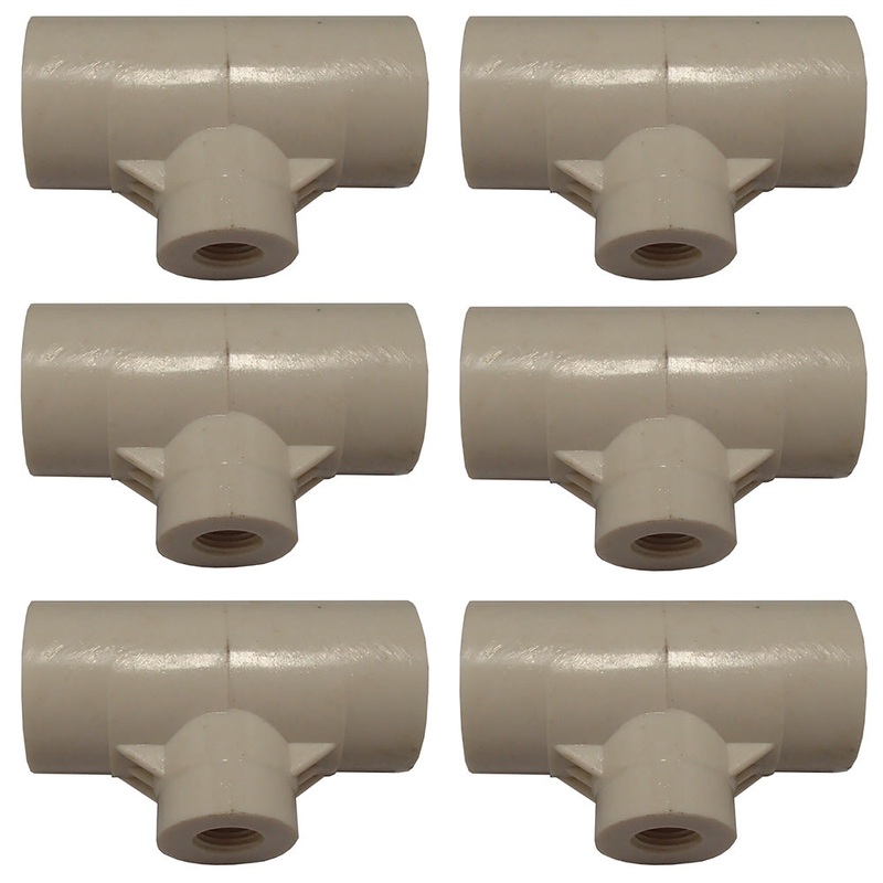 (6) 1/2" PVC Fitting for Heavy Duty Poultry Drinker Cups OR Nipples Bracket