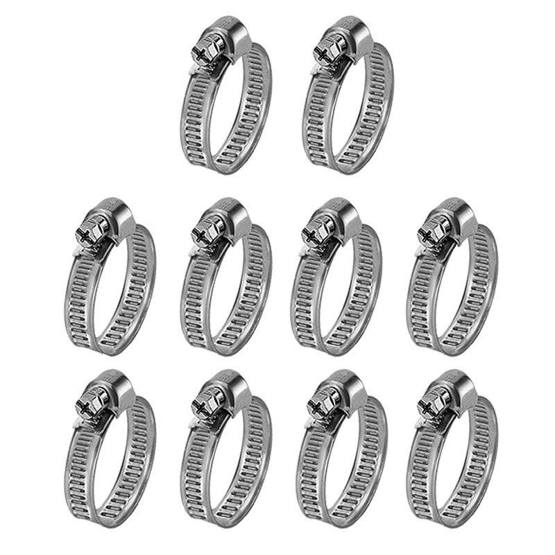 Pack of 10 Hose Clamps Fits Case-IH Harvester Tractor Models 7/32"- 5/8"