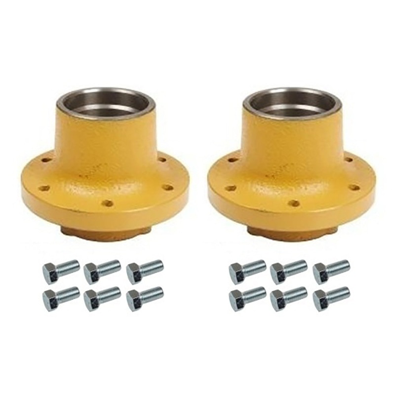 Two (2) R48763 Fits John Deere 6 Bolt Front Wheel Tractor Hubs 3020 4010 4020