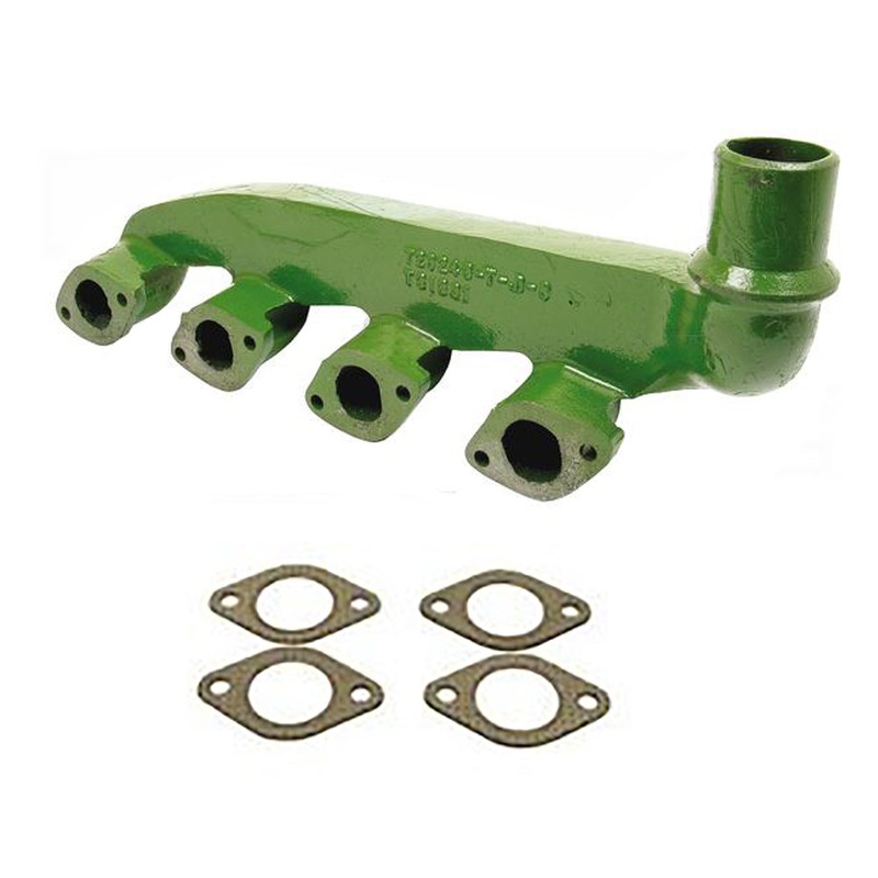 T20249 Manifold Diesel With Vertical Exhaust & Gaskets Fits John Deere 4 Cylinde
