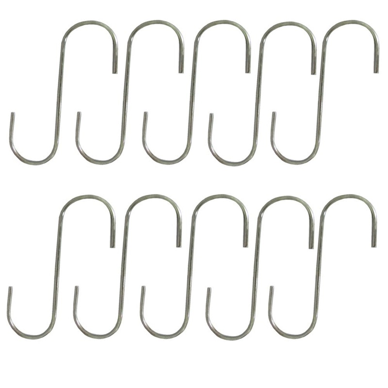 (10) 5" Steel S-Hooks For Various Household and Yard & Garden Applications