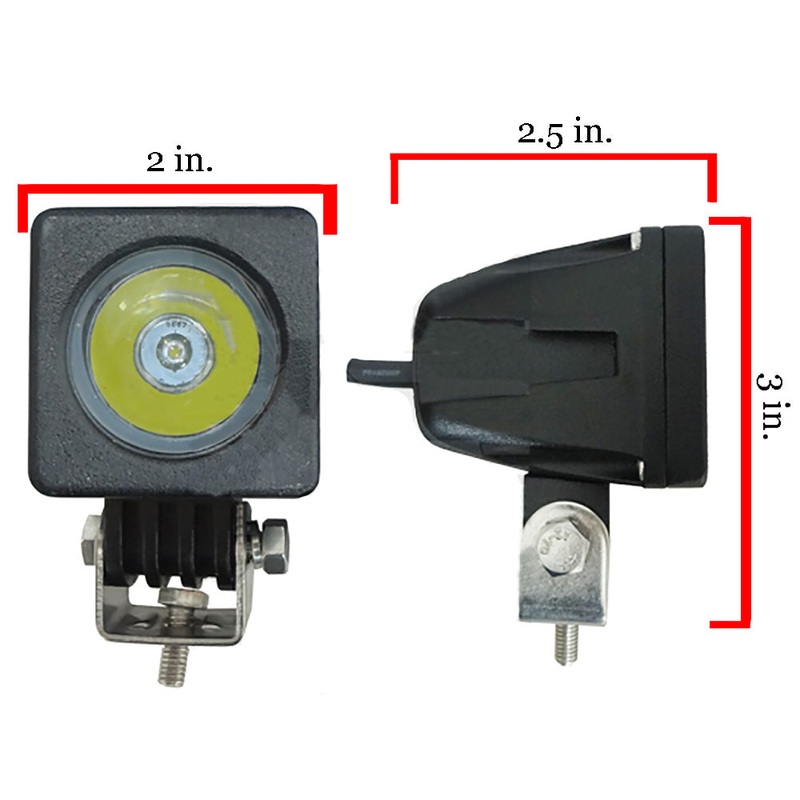 LED101S 2" Square Spot Beam 1-10 Watt LED Light 1000 Lumens