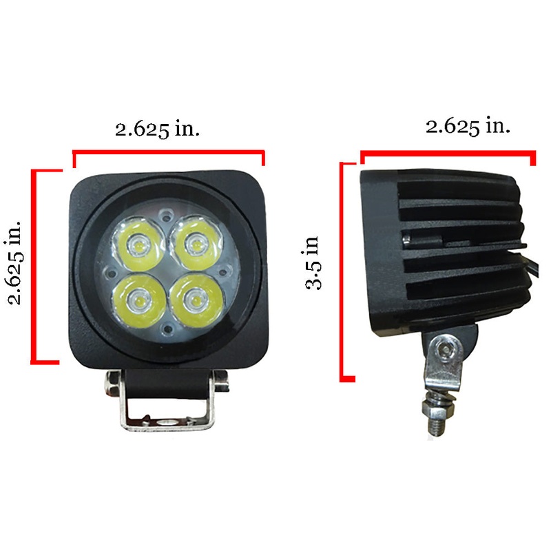 LED104S 2" Square Cab Spot Beam Light 3-4 Watt LED 900 Lumens For