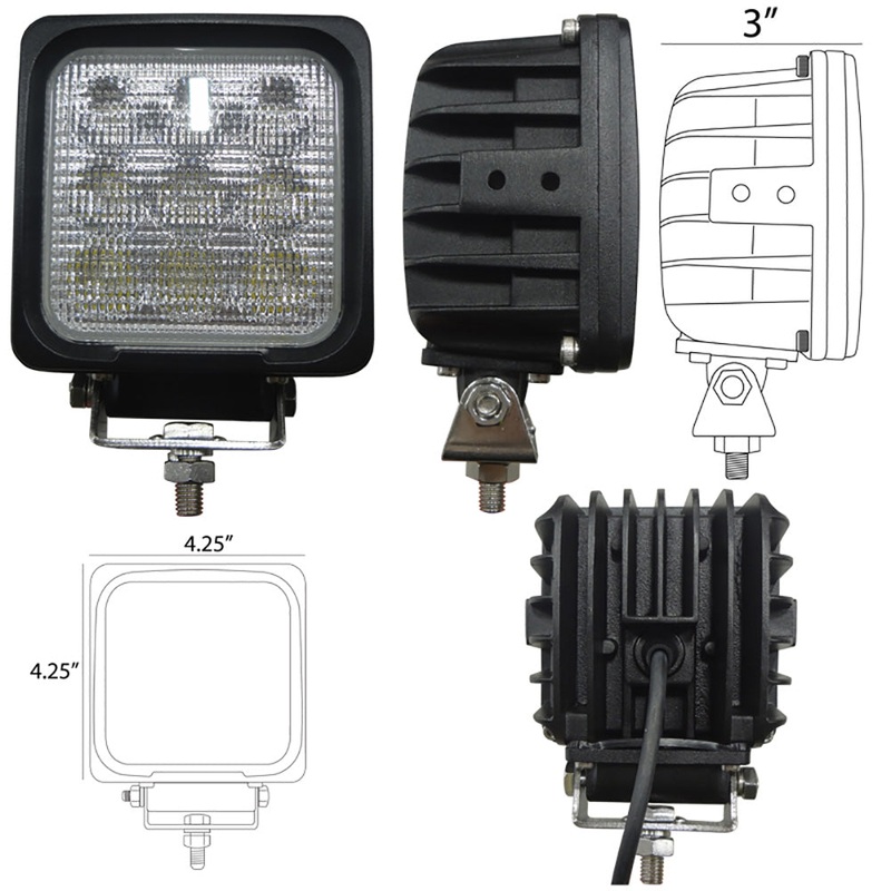 LED730F 1730 Lumens Square LED FLood Light 9v-32v 4.25" x 4.25"