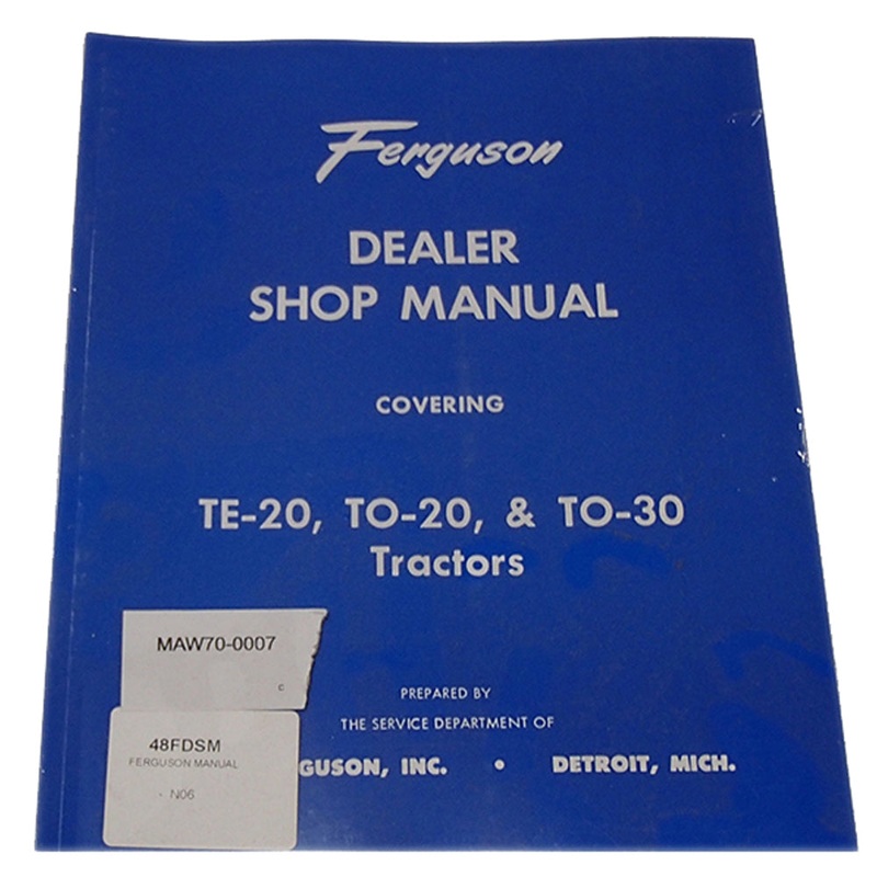 REP090 Dealer Shop Manual Fits Massey Ferguson MF Tractor TE20 TO20 TO30