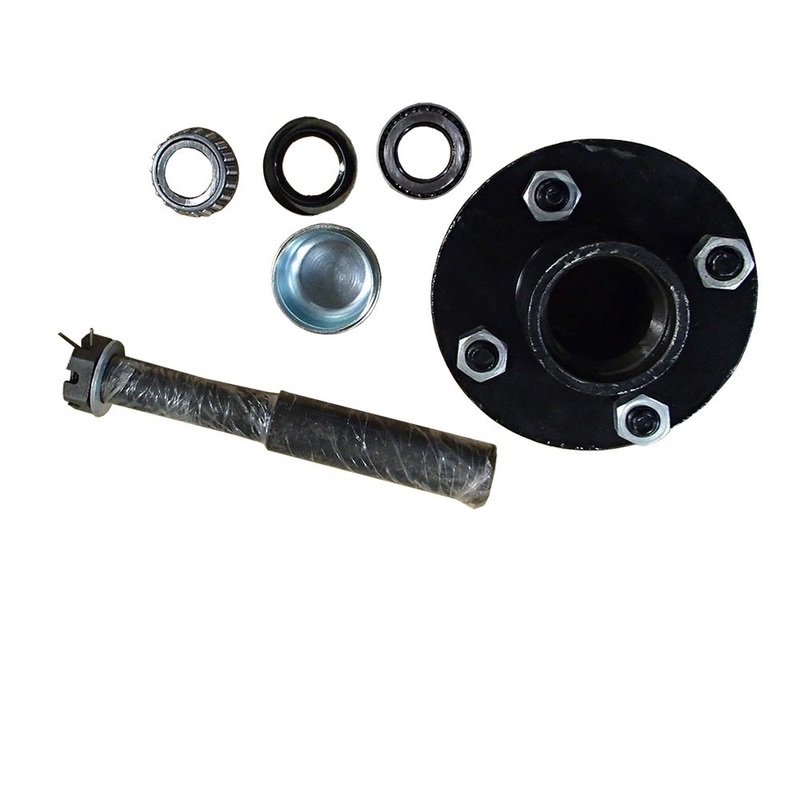 Trailer Axle Kit for 2000 lb w/ Hub, Spindle, Grease Seal, Dust Cap & Bearings