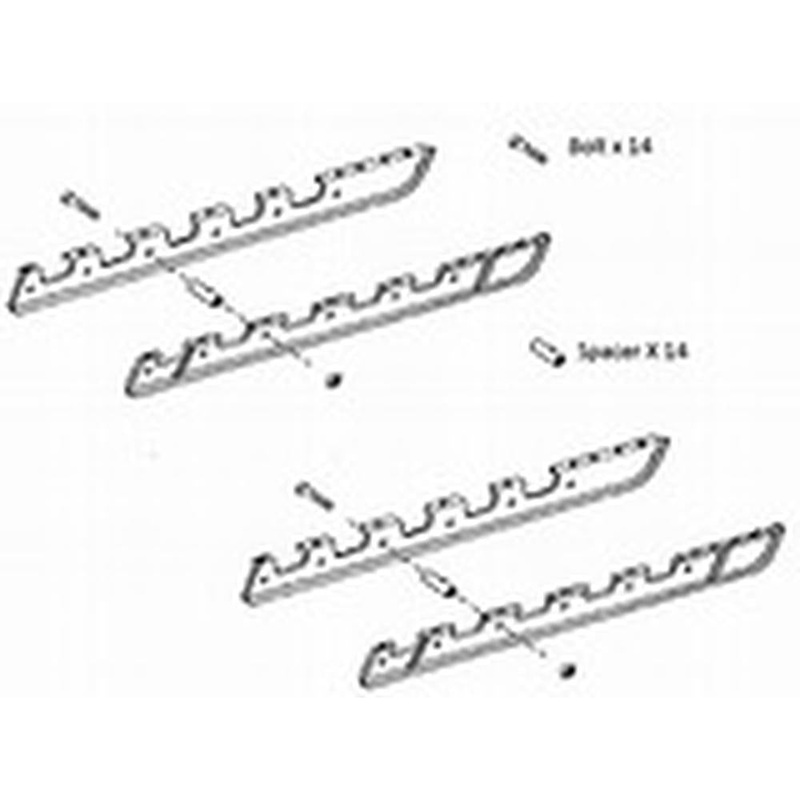 PV660 Rockguard Set 7 Roller track frame Fits Case 1150D, 1150E Long Track, 1150