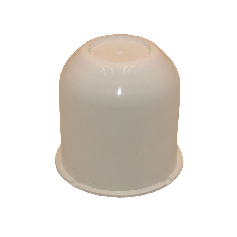 (1) One New Aftermarket Replacement White Trailer Wheel Hub Center Cap