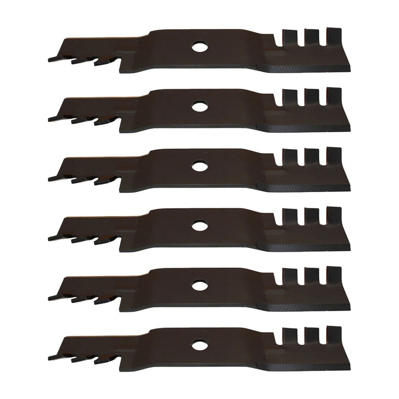 Six (6) Interchangeable Toothed Mulching Blades Fits John Deere Models: 48"