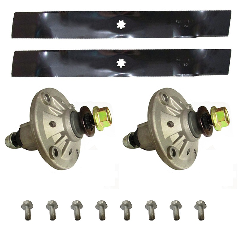AM137328 GX21694 Two Spindle Assemblies & Two Blades 7-Star For John Deere 42"
