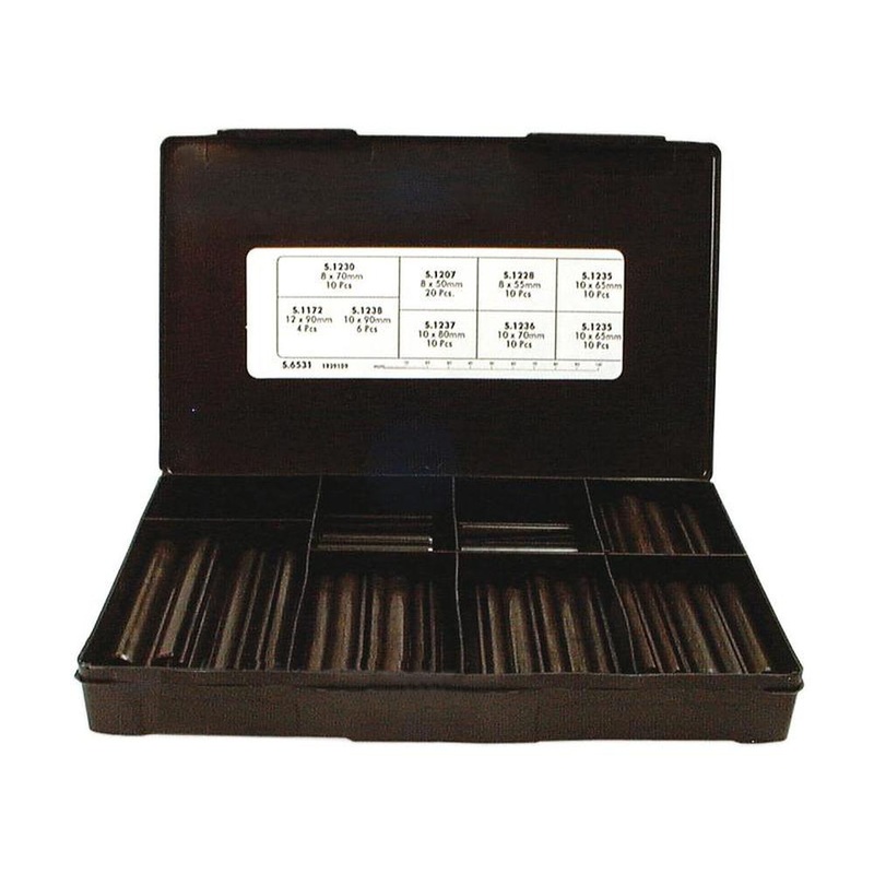 S.6531 Roll Pin 1/2'' & 8 - 10mm, 90 pcs. (Din: ) Handipak.