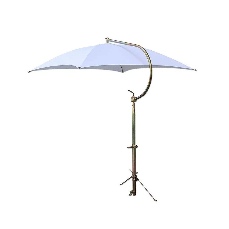 Complete White Canvas Umbrella Frame & Mounting Bracket TU56 405456 Farmer Bob's