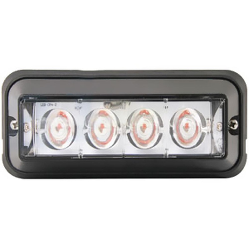 WA9810 Universal Fit LED Amber Flashing Black Housing Warning Light