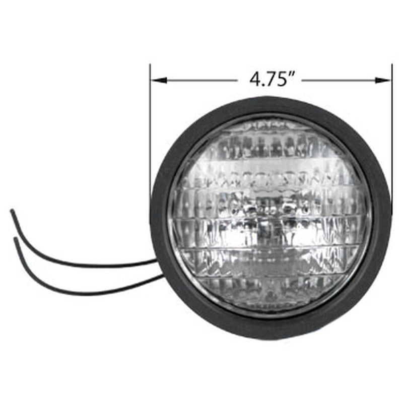 Universal Fit Rubber Body Tractor Headlamp 3" Deep 12 Volt