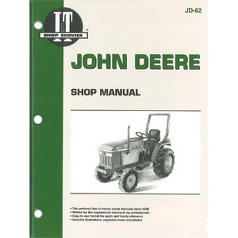 I&T Shop Manual JD-62 Fits John Deere Compact Tractor 1070 670 770 870 970