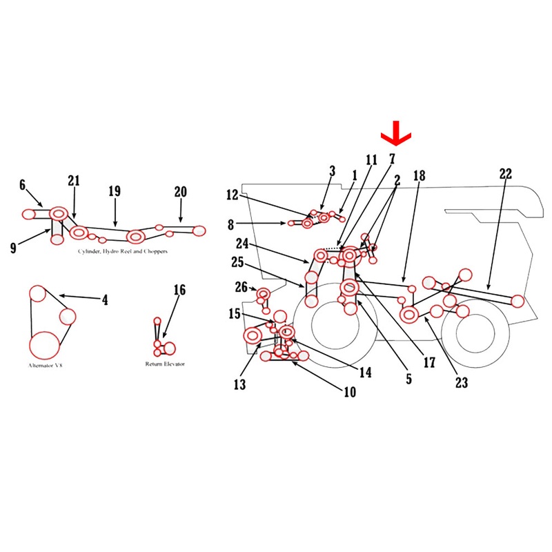833873M1 New Combine Grain Tank Unloader Belt Fits Massey Ferguson 750