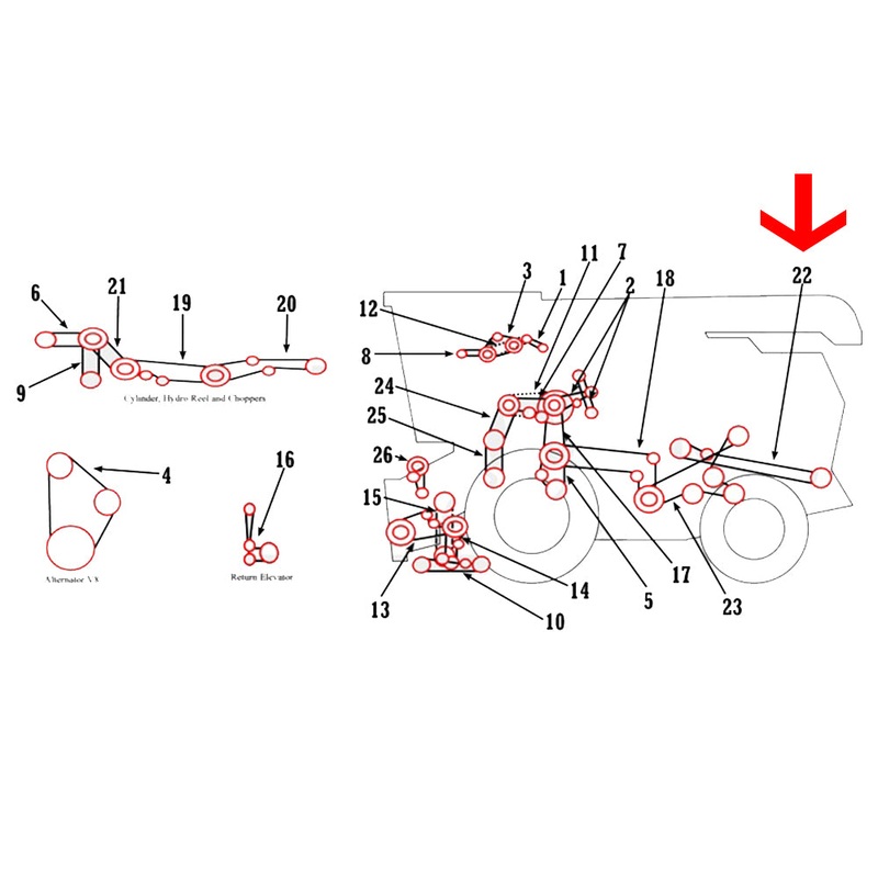 842110M1 Belt Fits John Deere Combine Straw Spreader 750 760