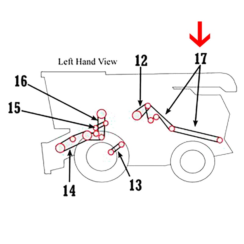H125381 New Rear Operating Position Belt Fits John Deere Chopper 9500 9600 9500S
